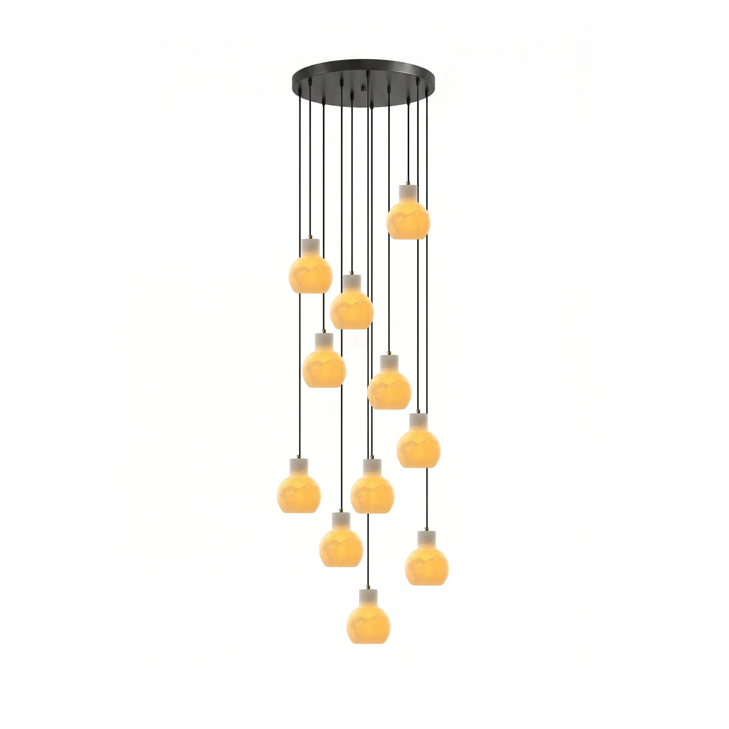 Bell Jar Alabaster Cluster Chandelier - Image 16
