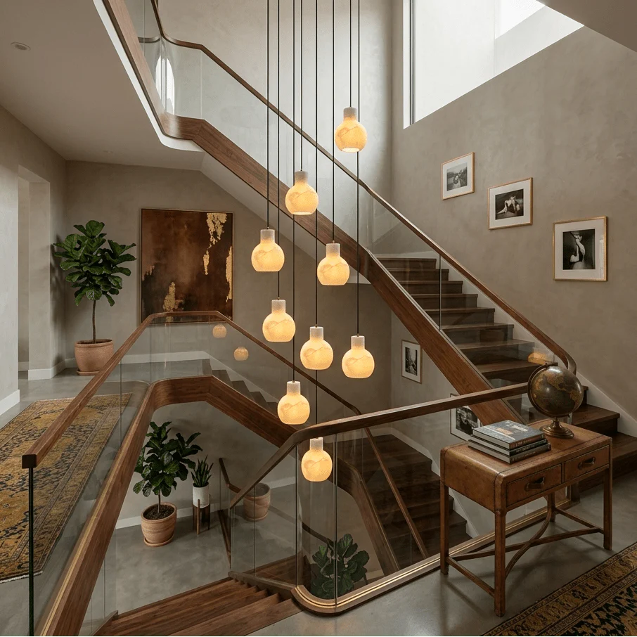 Bell Jar Alabaster Cluster Chandelier - Image 2