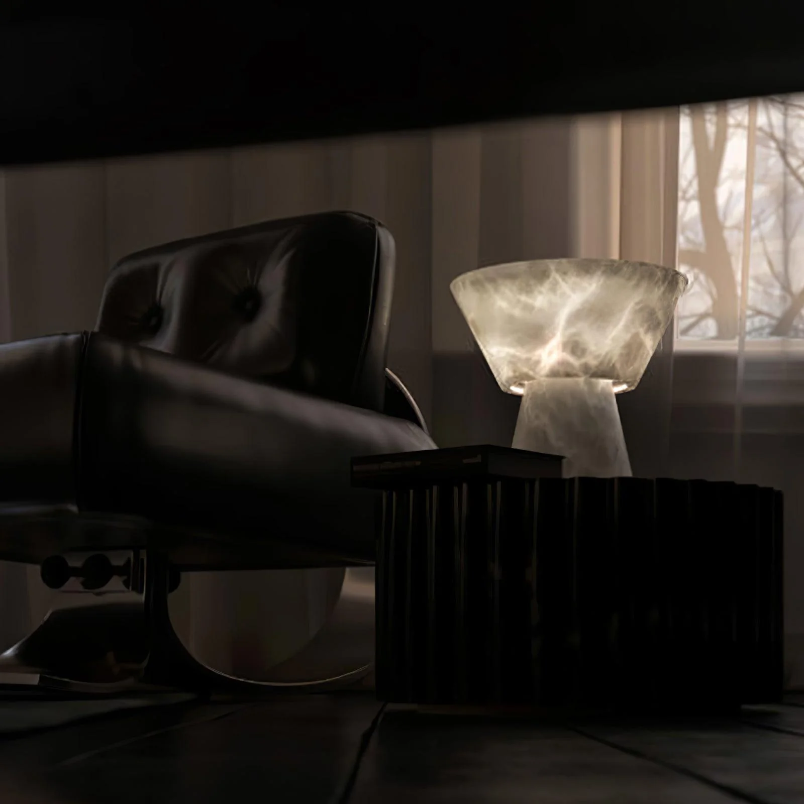 Beta Marble Alabaster Table Lamp - Image 8