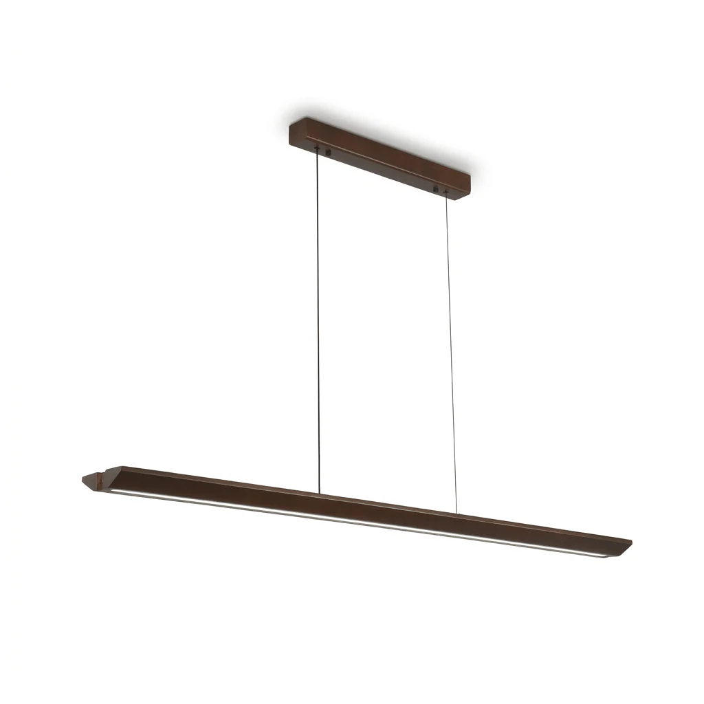 Beveled Wood Linear Pendant Lamp - Image 10