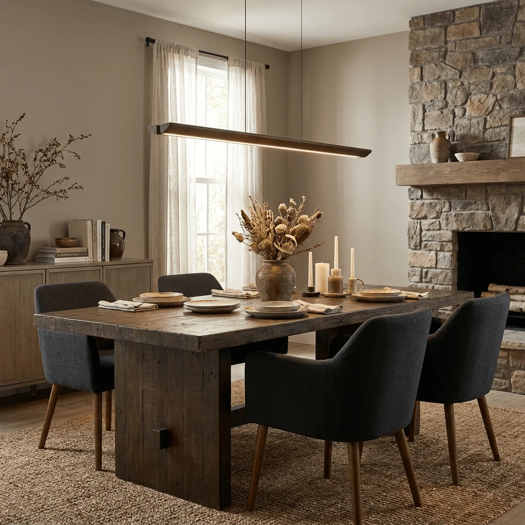 Beveled Wood Linear Pendant Lamp - Image 6