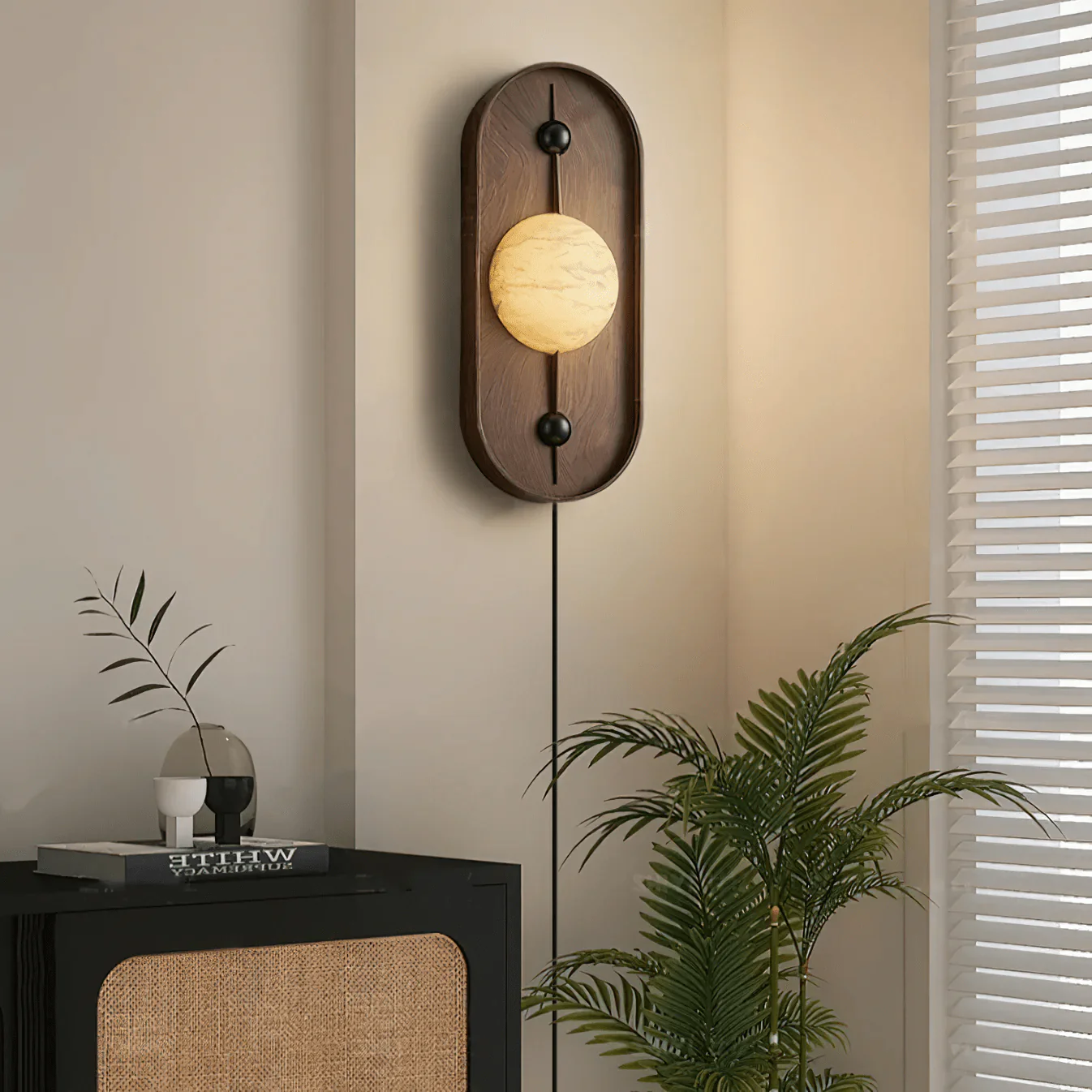 Bezel Alabaster Plug-in Wall Lamp - Image 5