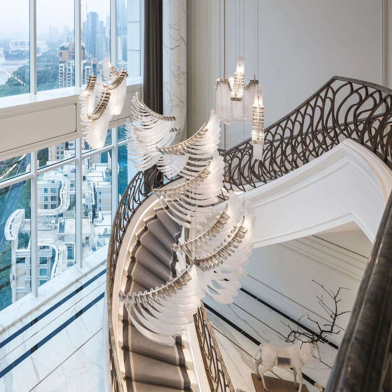 The Bird Feather Wings LED Chandelier | Custom Size & Made-to-Order Lighting for Luxury Homes & Commercial Spaces - Image 4
