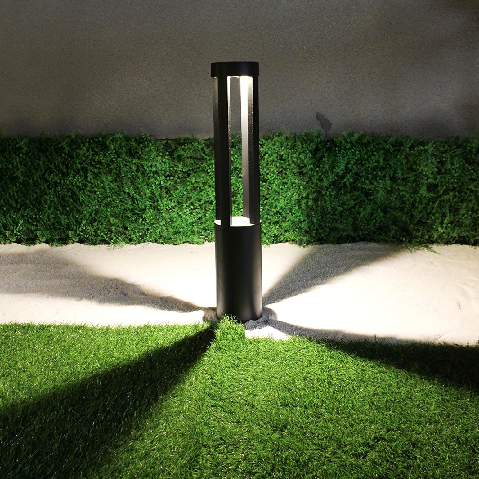 Black Cylindrical Solar Outdoor Post Light - Image 12