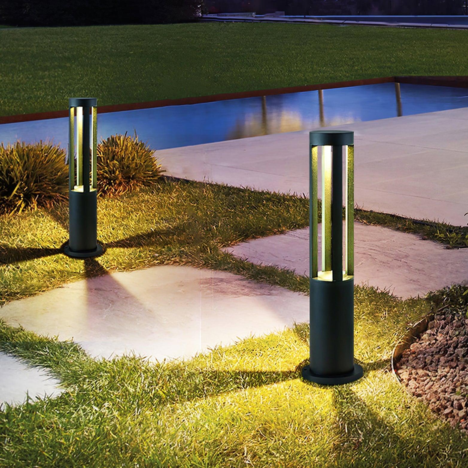 Black Cylindrical Solar Outdoor Post Light - Image 13