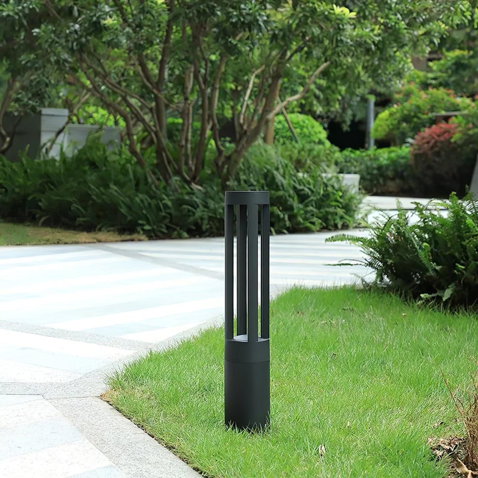 Black Cylindrical Solar Outdoor Post Light - Image 16