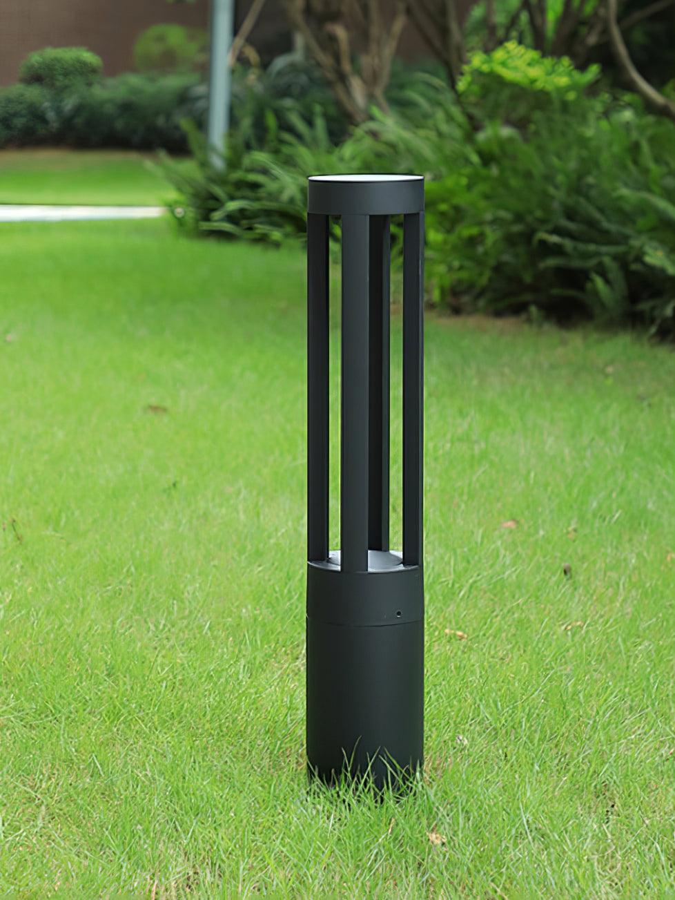 Black Cylindrical Solar Outdoor Post Light - Image 17