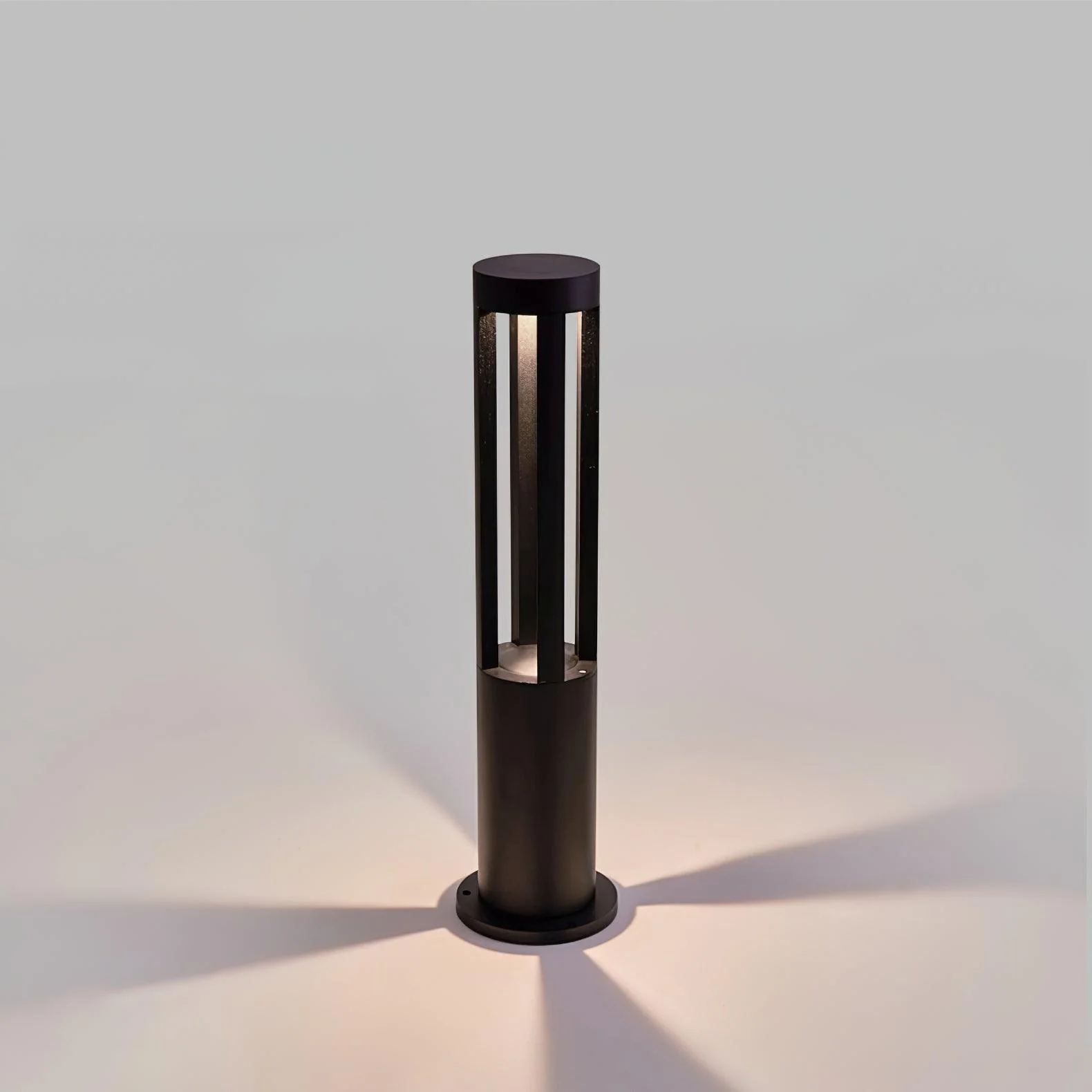 Black Cylindrical Solar Outdoor Post Light - Image 18