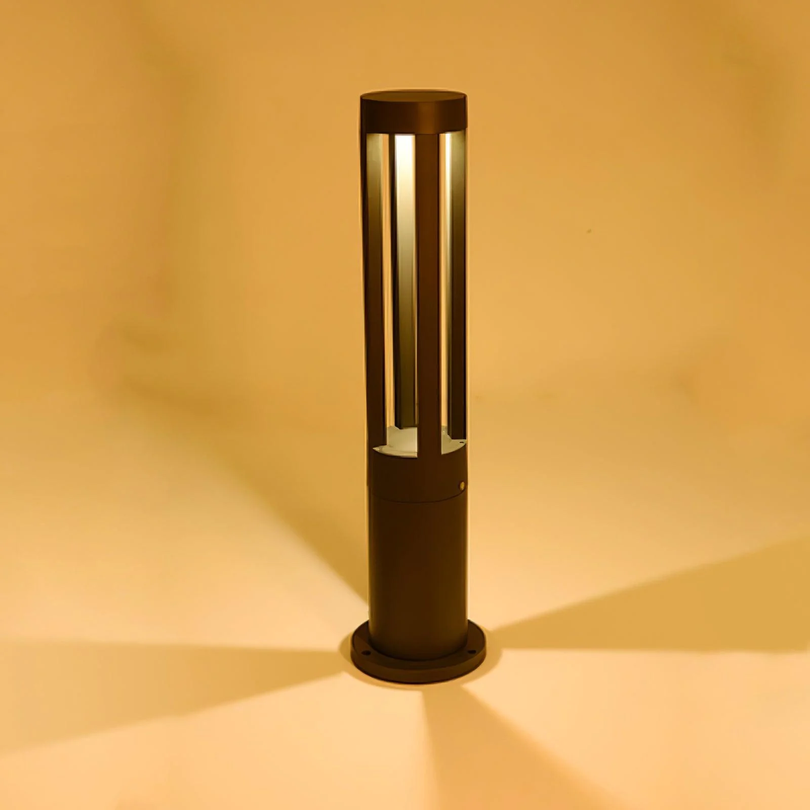 Black Cylindrical Solar Outdoor Post Light - Image 25