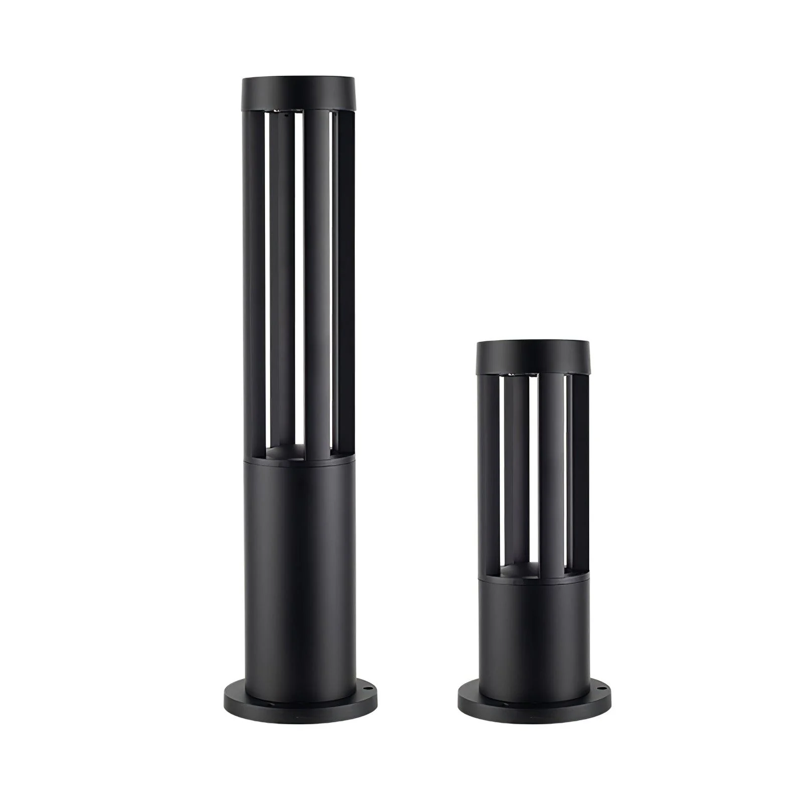 Black Cylindrical Solar Outdoor Post Light - Image 26
