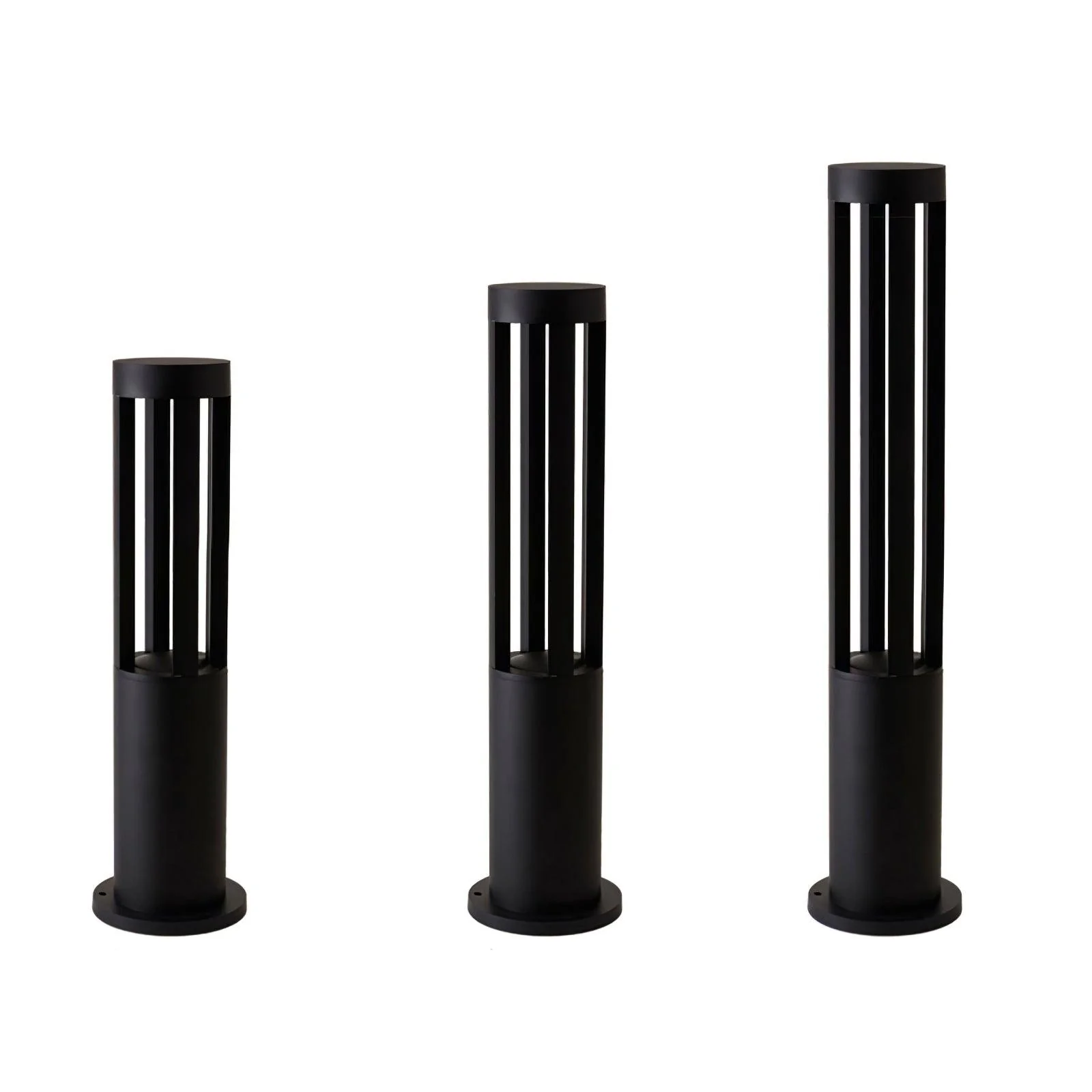 Black Cylindrical Solar Outdoor Post Light - Image 27