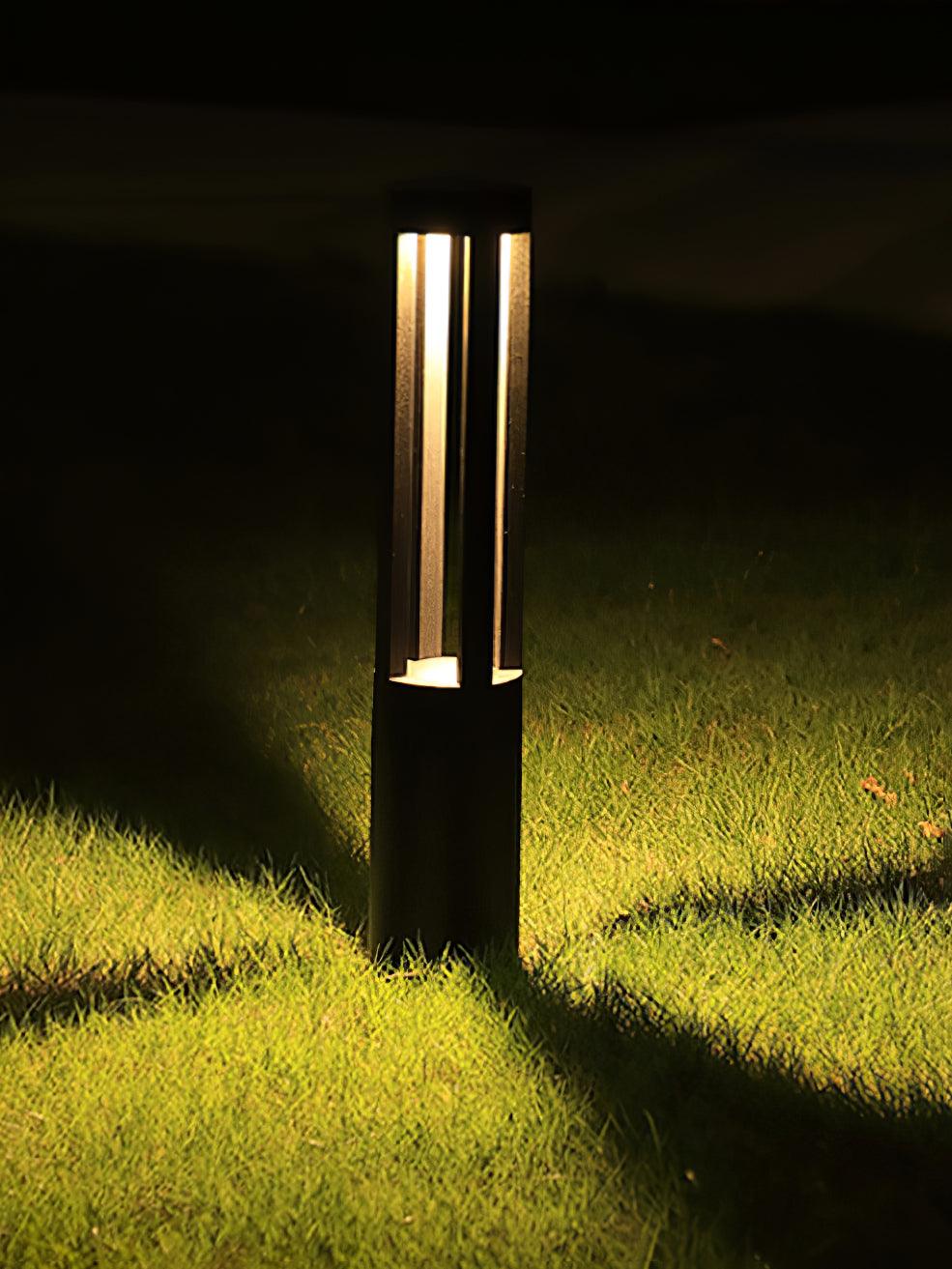 Black Cylindrical Solar Outdoor Post Light - Image 29