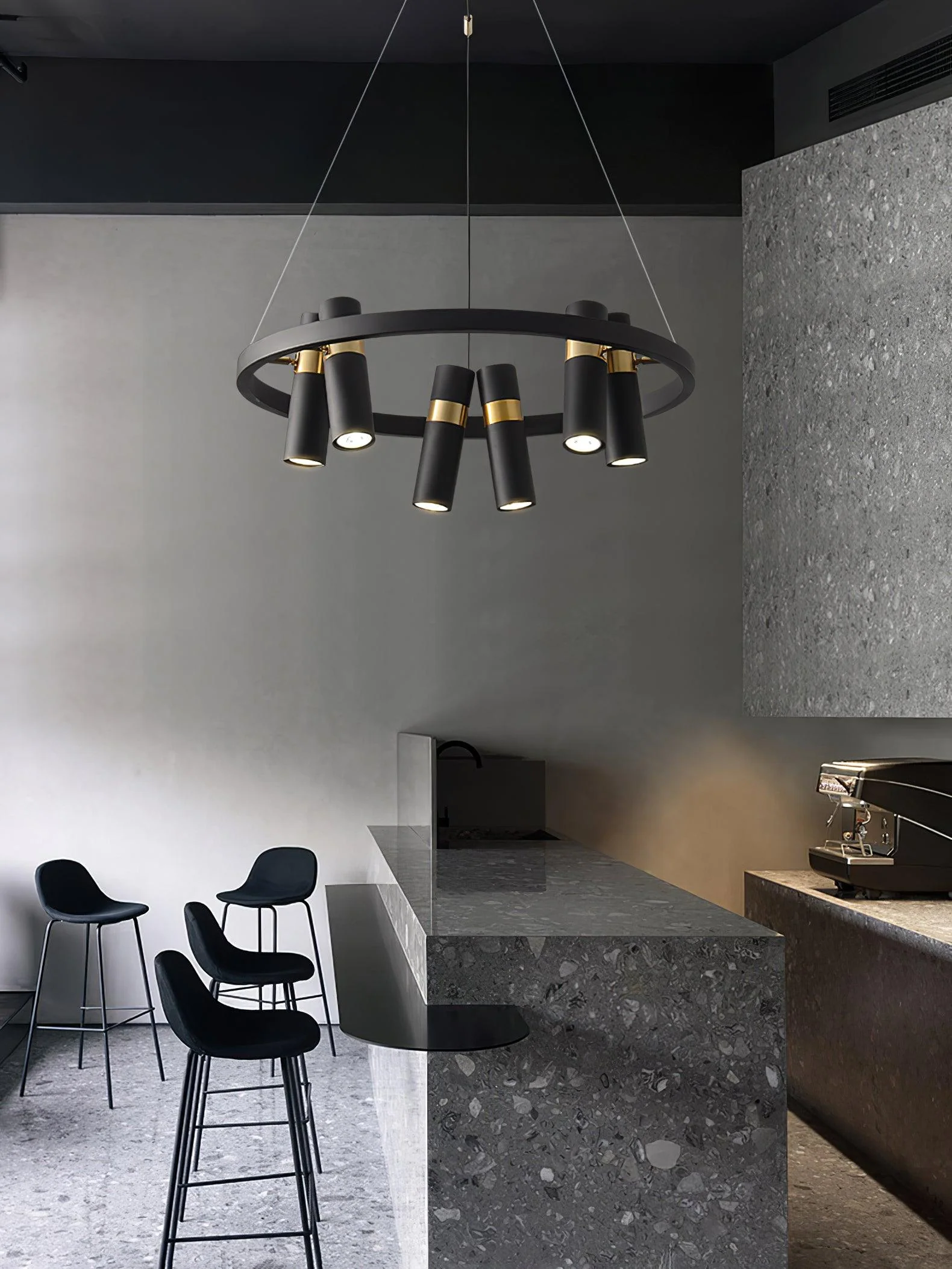 Black Mutil Pipe Chandelier - Image 17