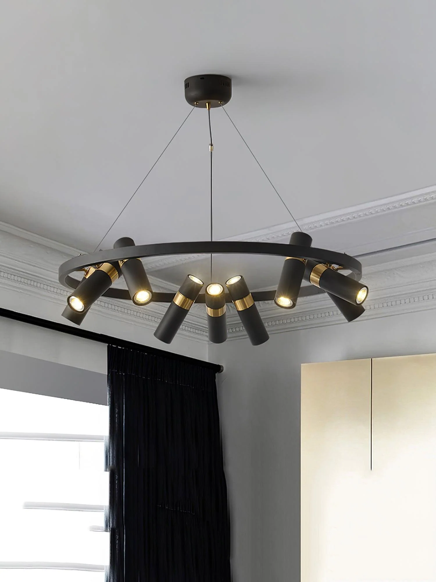 Black Mutil Pipe Chandelier - Image 23