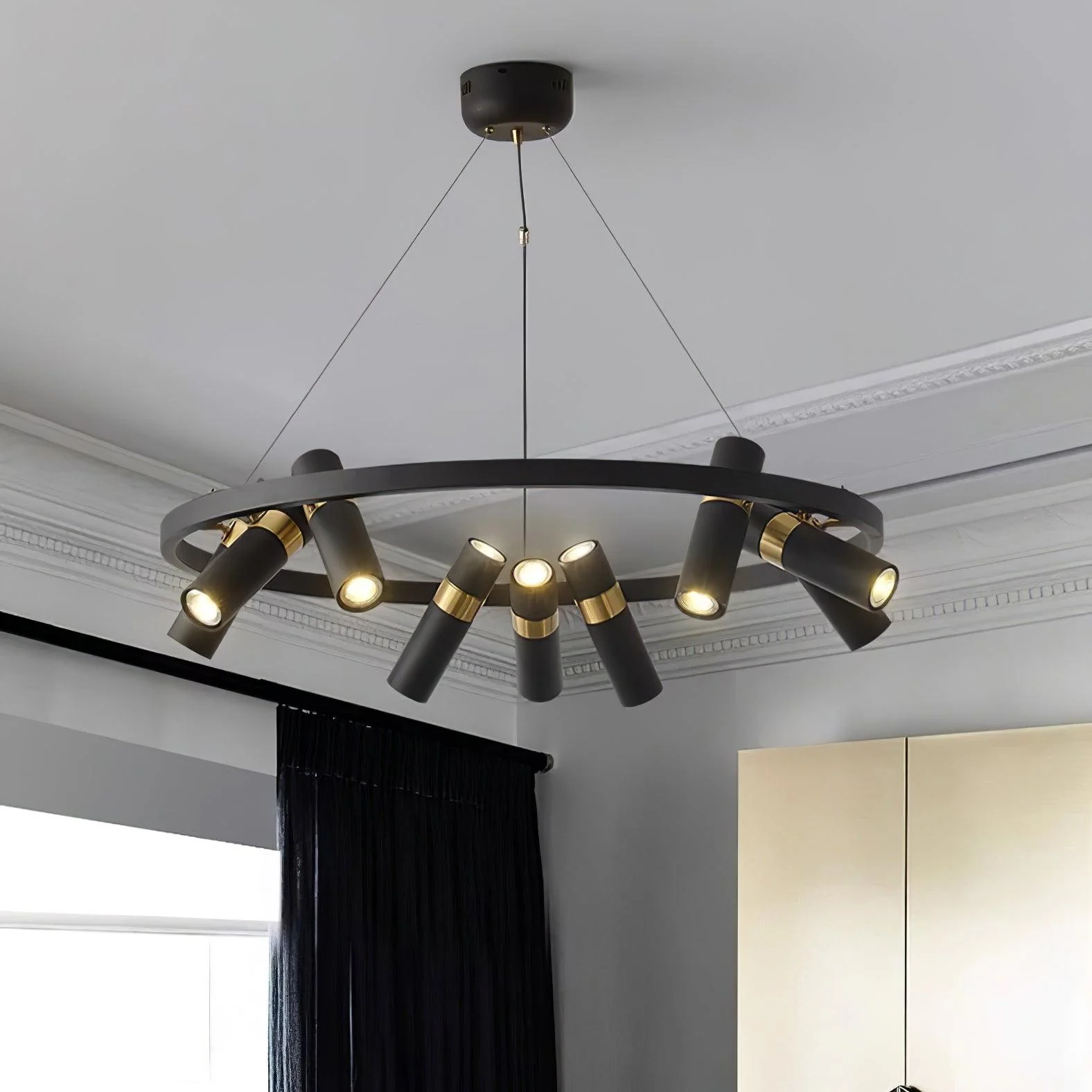 Black Mutil Pipe Chandelier - Image 3