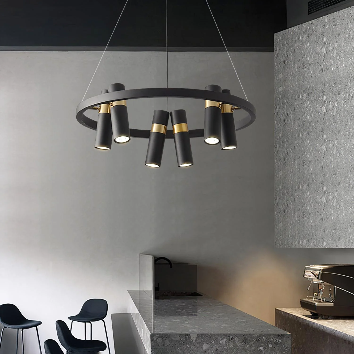 Black Mutil Pipe Chandelier - Image 4