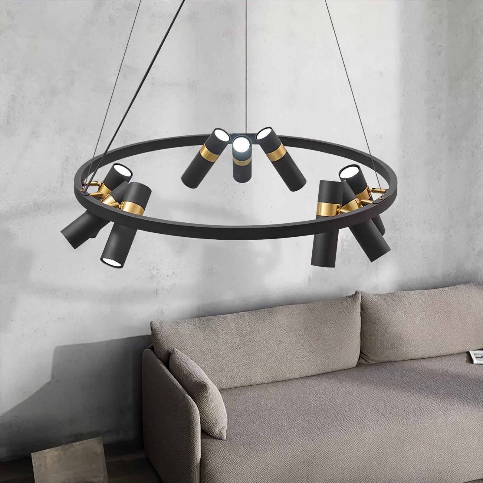 Black Mutil Pipe Chandelier - Image 6