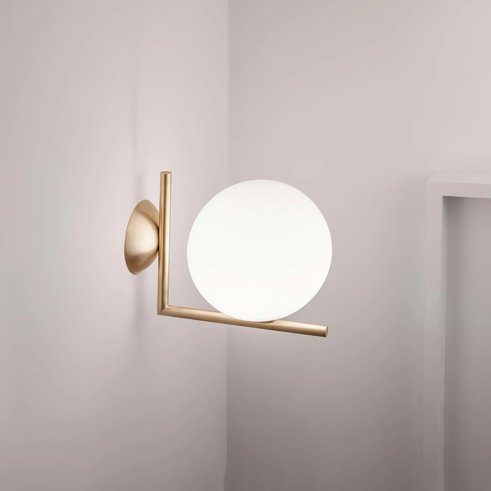 Blown Glass Opal Glass Wall Lamp - Image 11