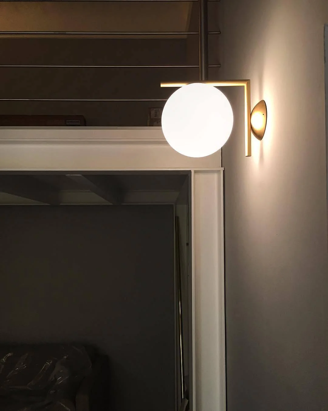 Blown Glass Opal Glass Wall Lamp - Image 13