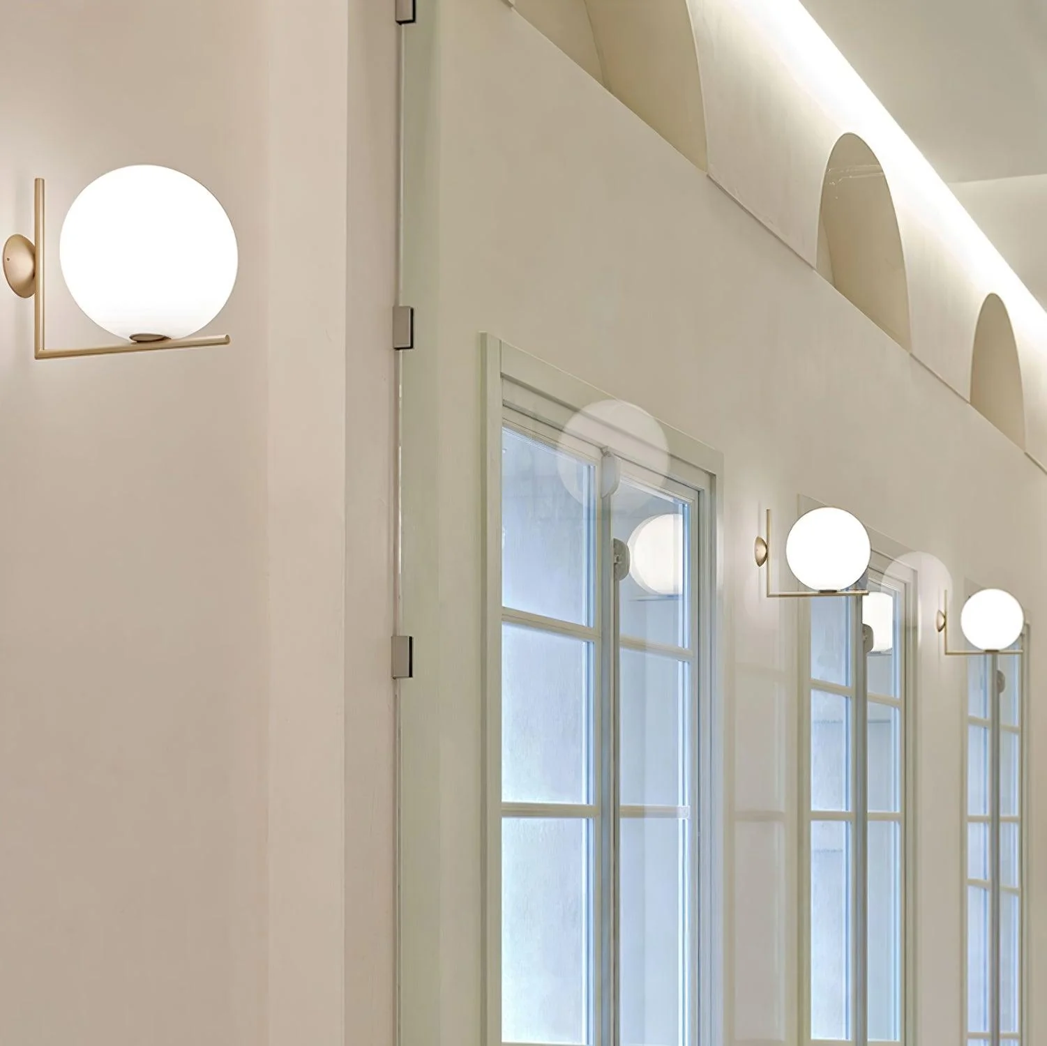 Blown Glass Opal Glass Wall Lamp - Image 33