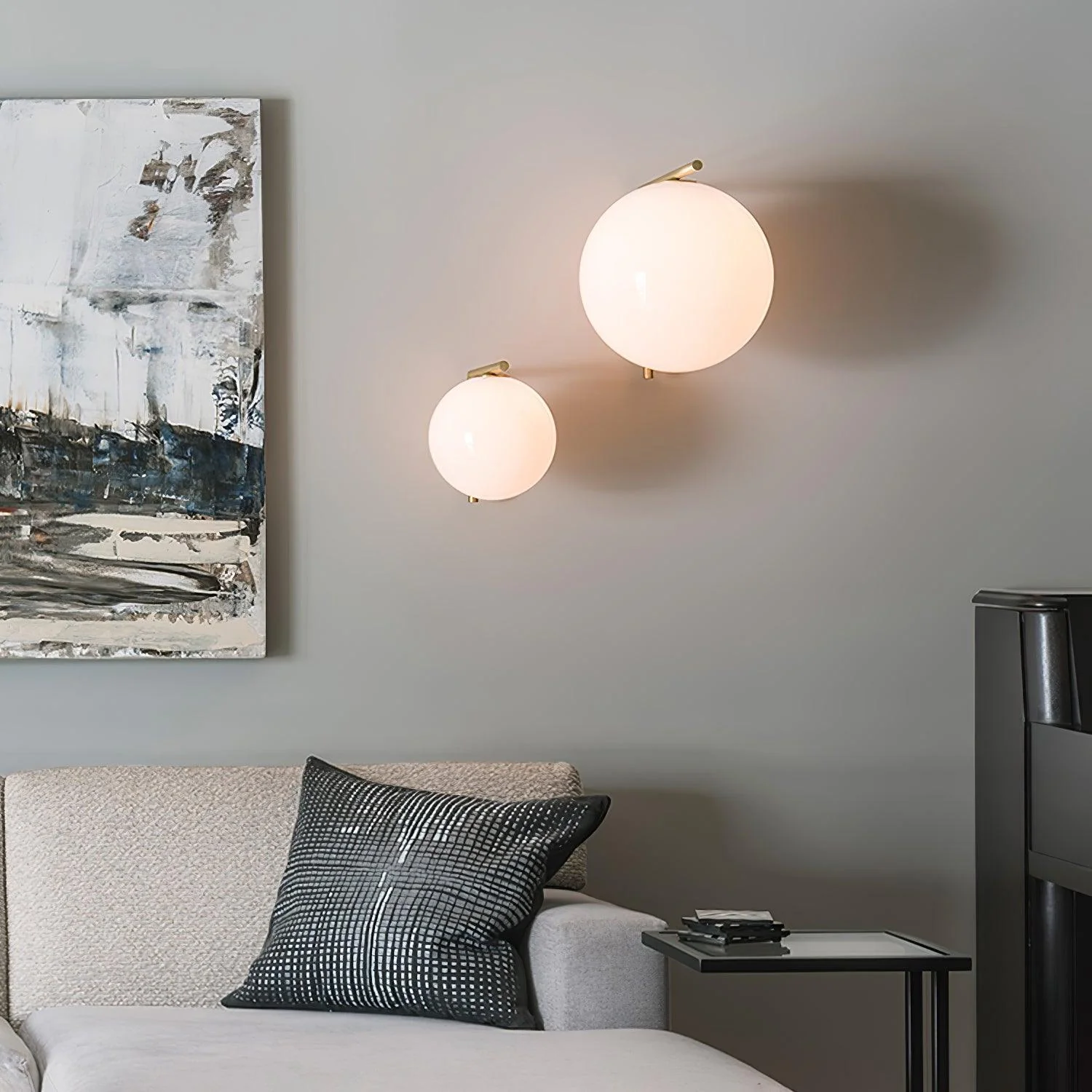 Blown Glass Opal Glass Wall Lamp - Image 34