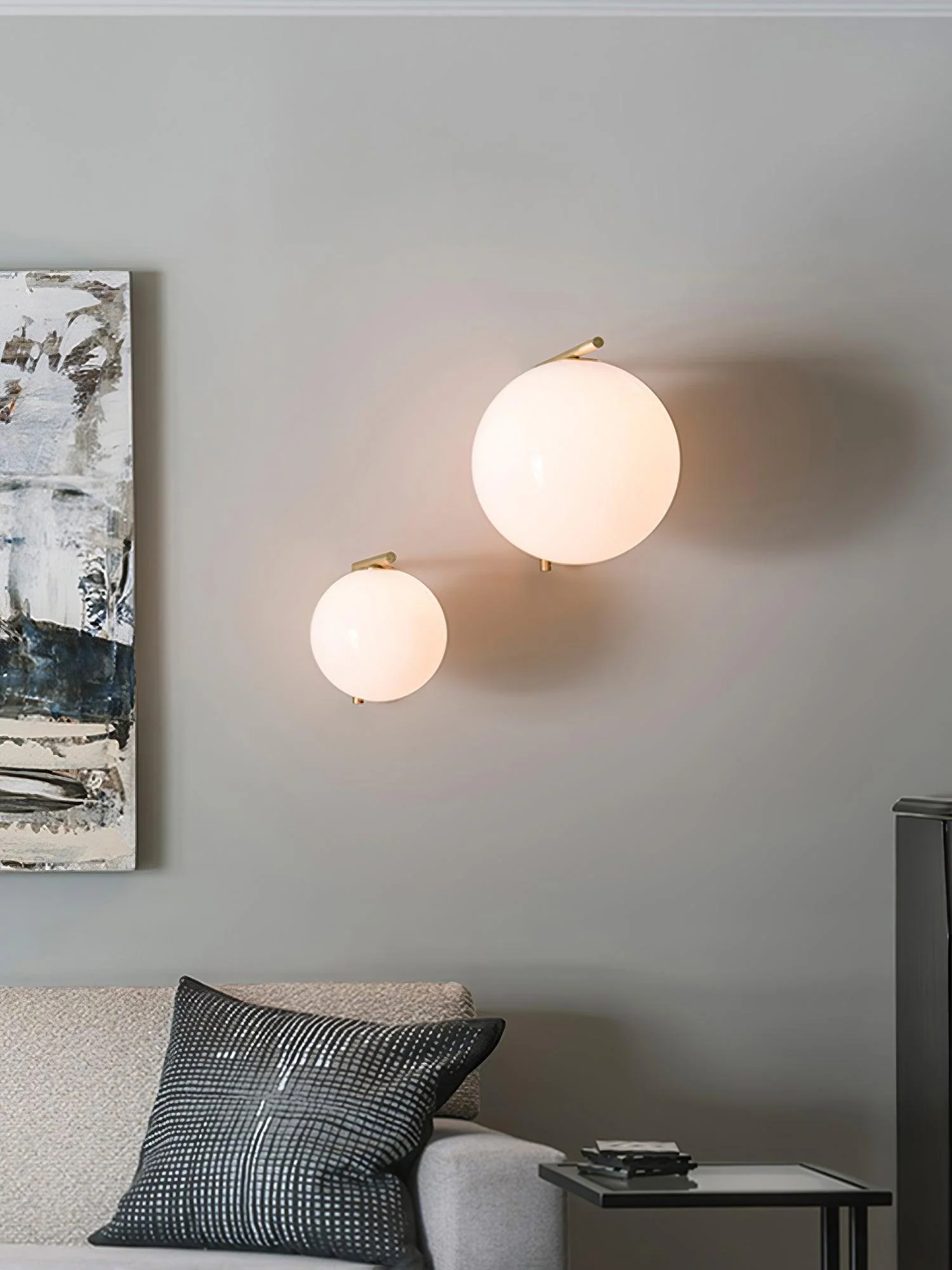 Blown Glass Opal Glass Wall Lamp - Image 38