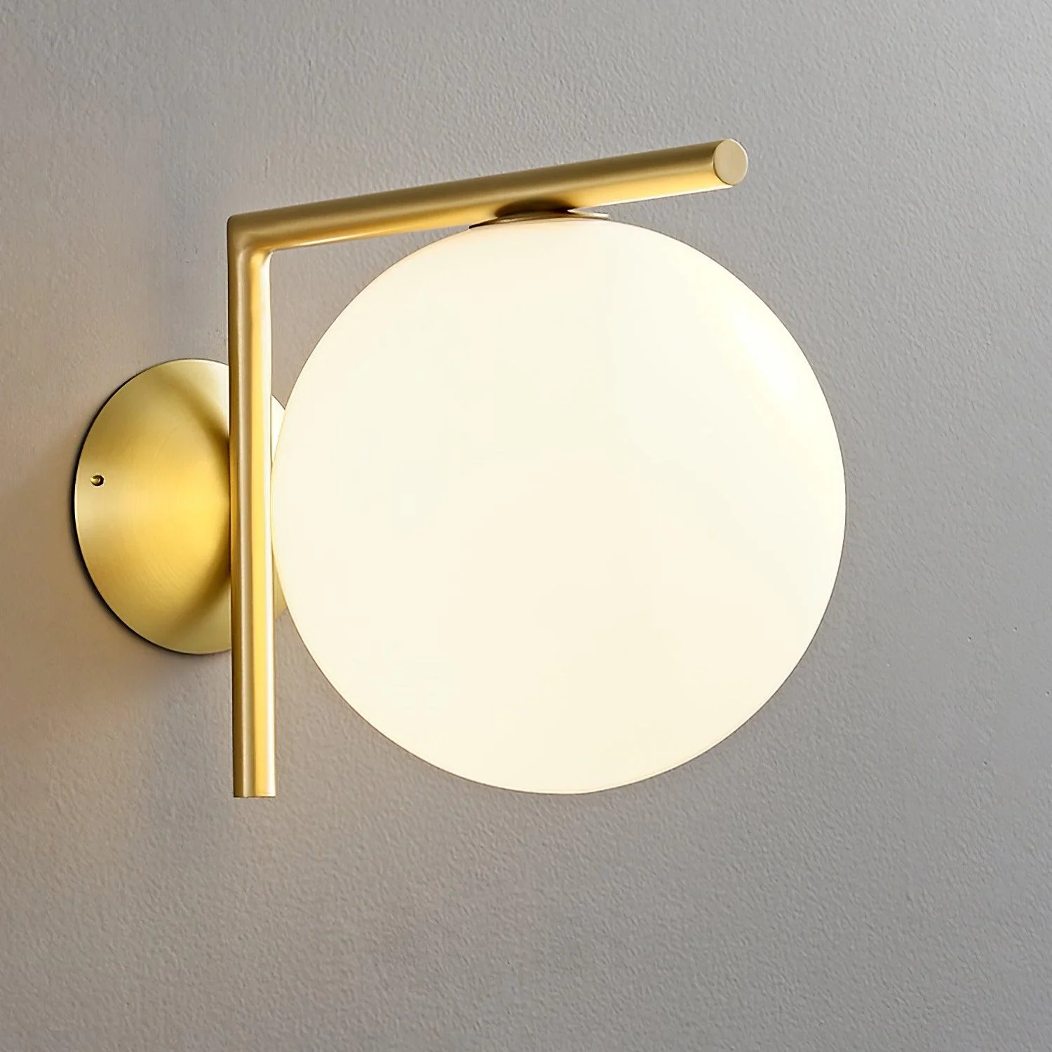 Blown Glass Opal Glass Wall Lamp - Image 4