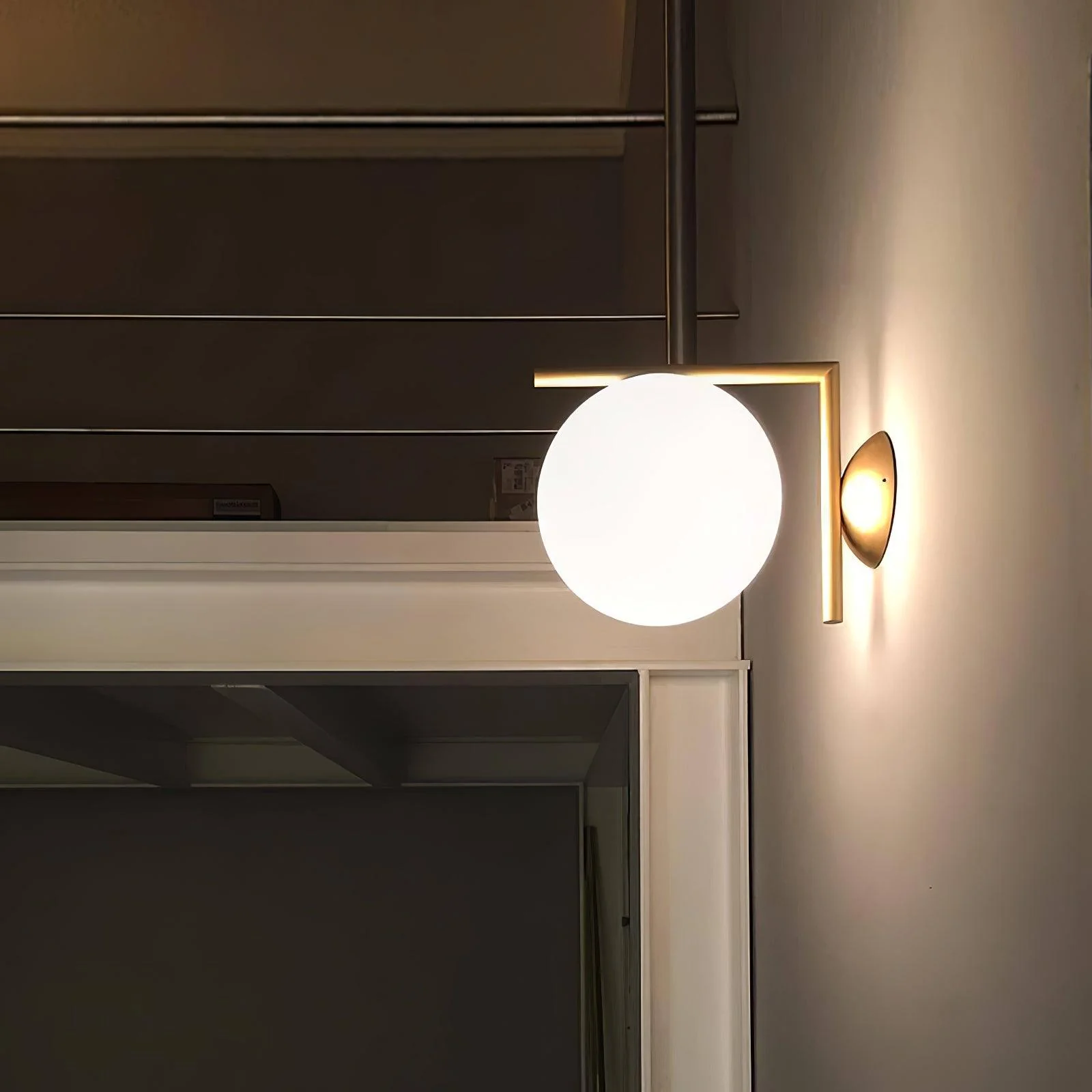 Blown Glass Opal Glass Wall Lamp - Image 44