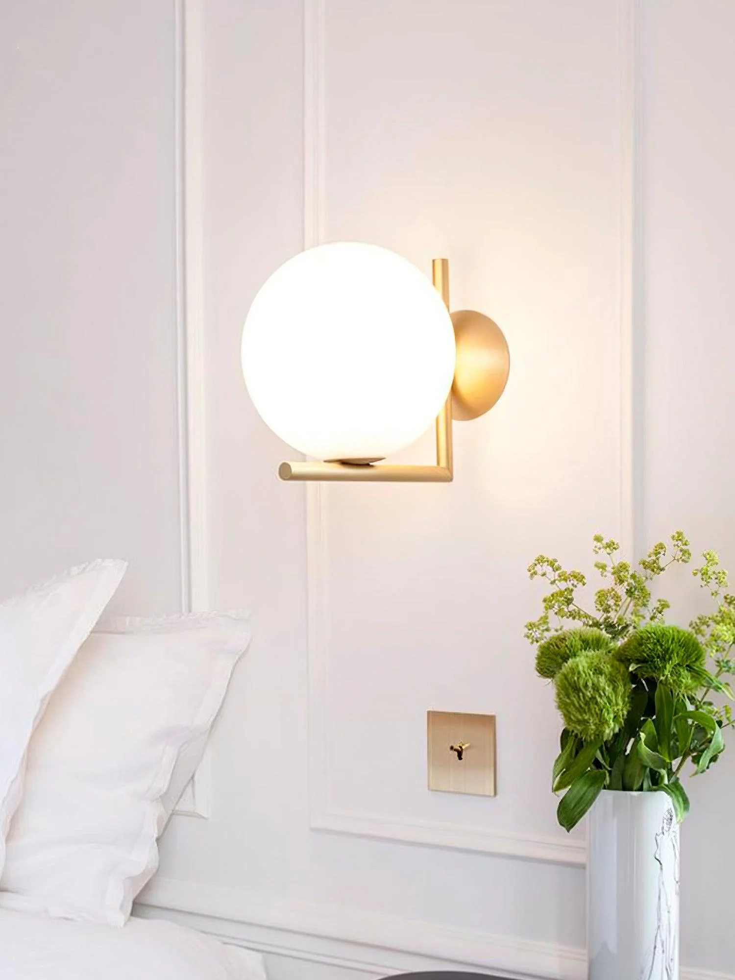 Blown Glass Opal Glass Wall Lamp - Image 47