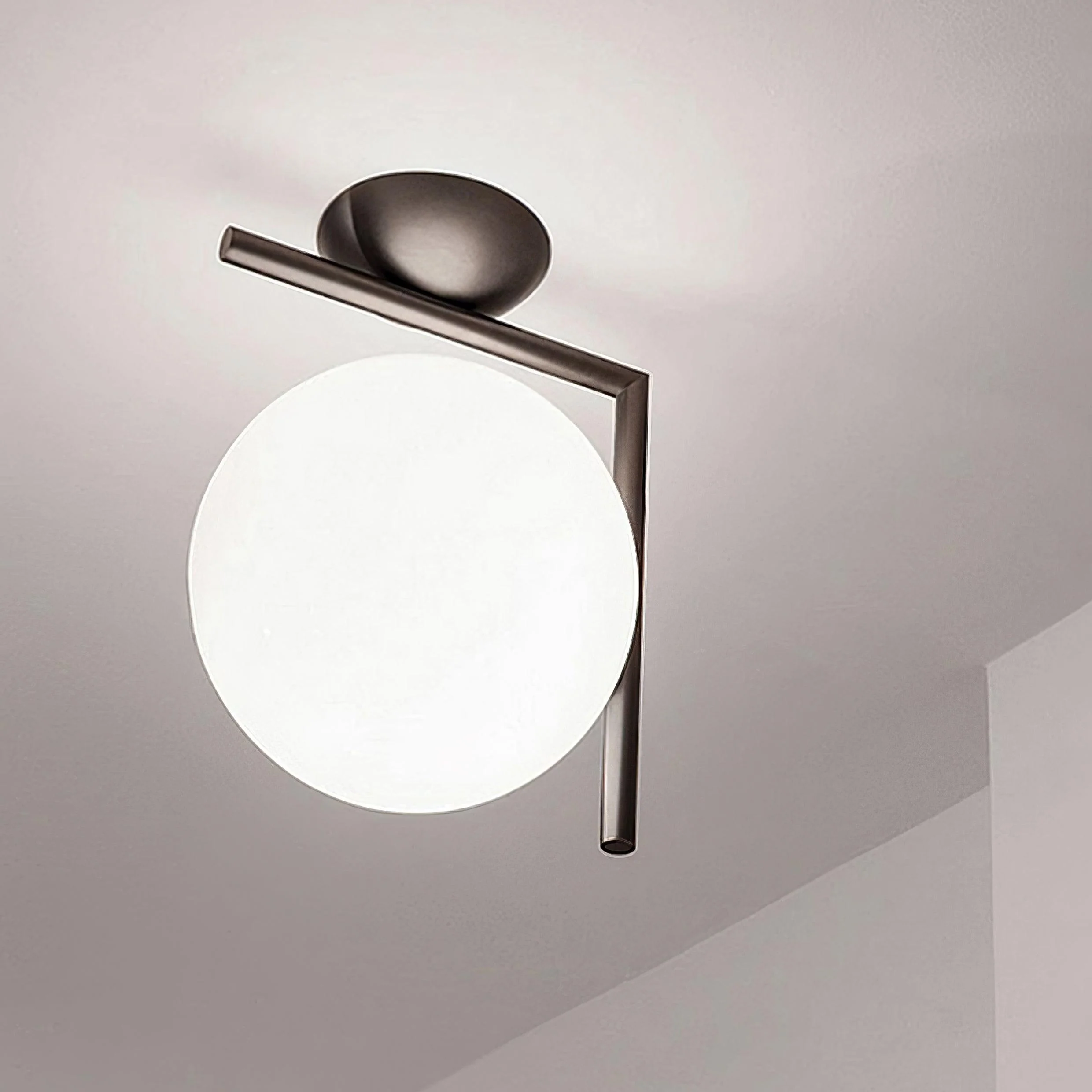 Blown Glass Opal Glass Wall Lamp - Image 9