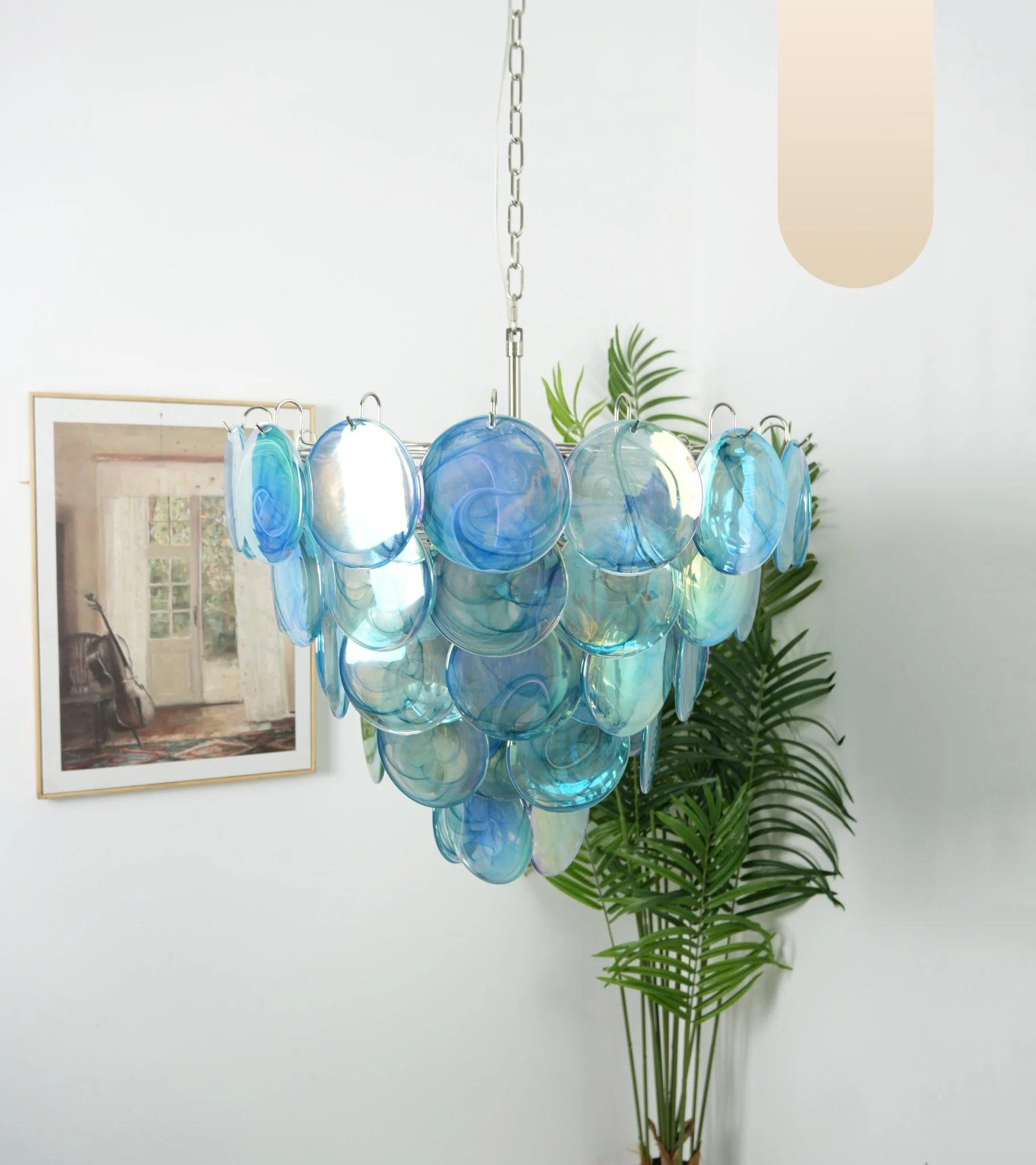 Blue Murano Disc Chandelier - Image 10