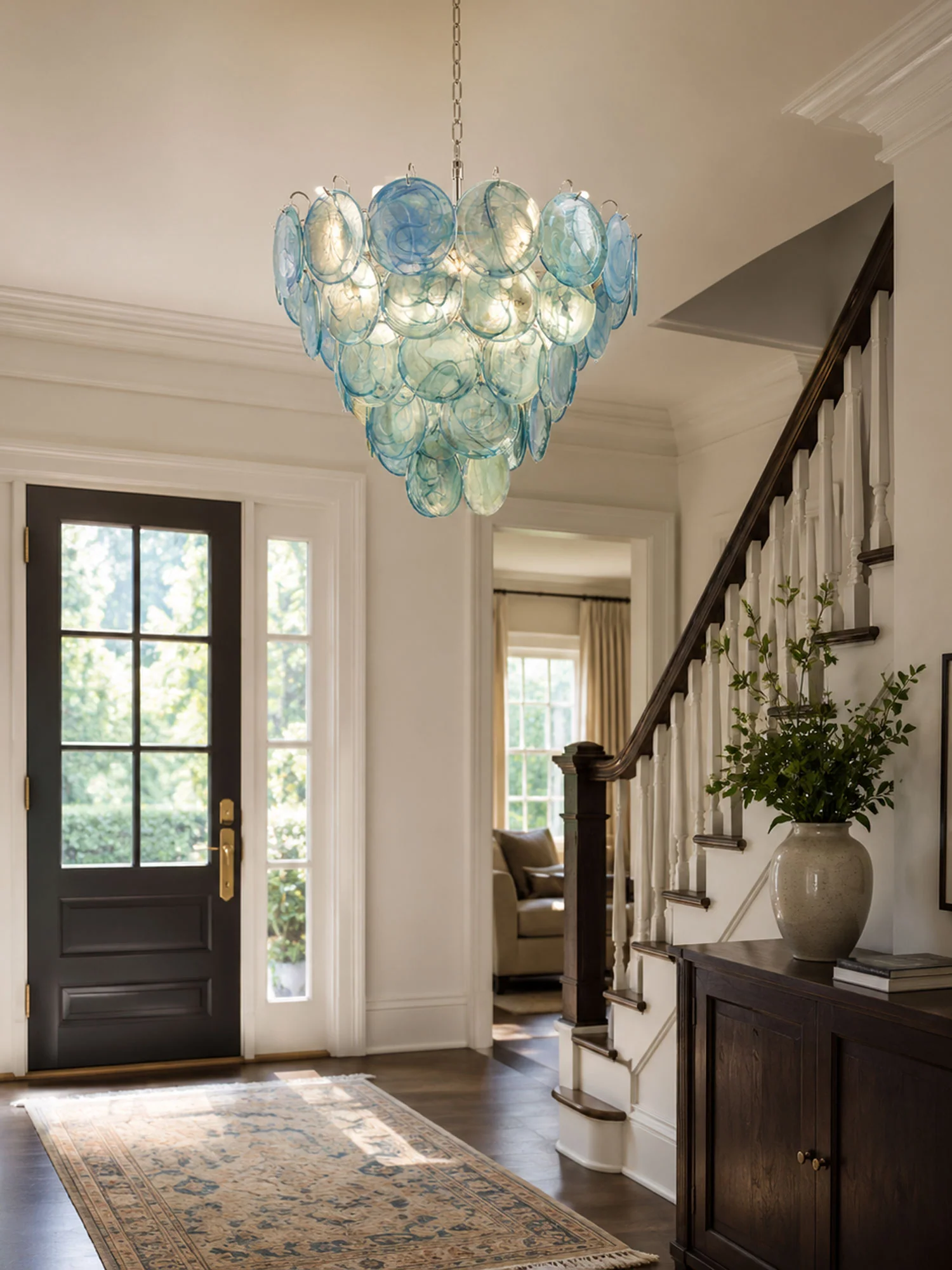 Blue Murano Disc Chandelier - Image 3