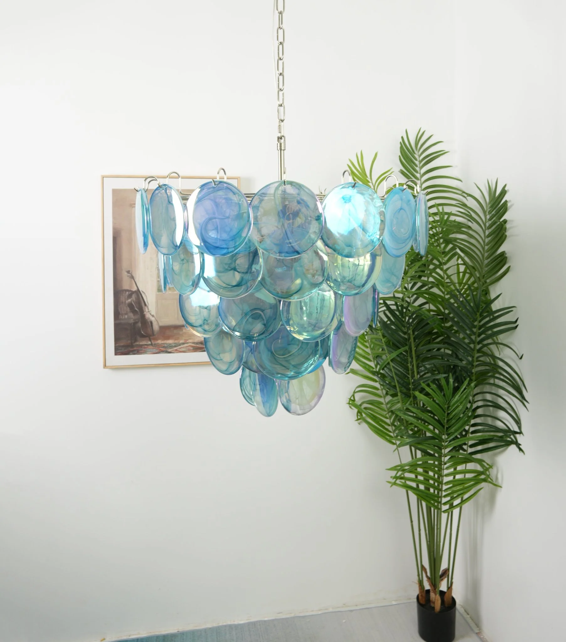 Blue Murano Disc Chandelier - Image 9
