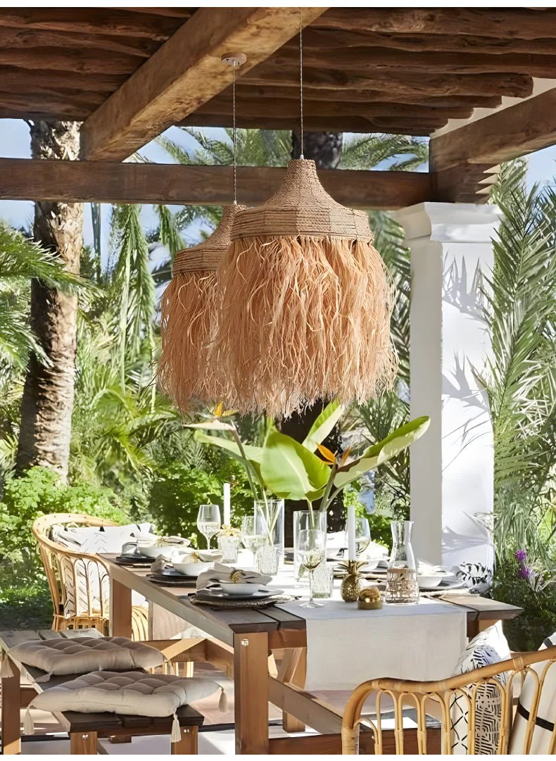 Bohemian Raffia Pendant Light - Image 7