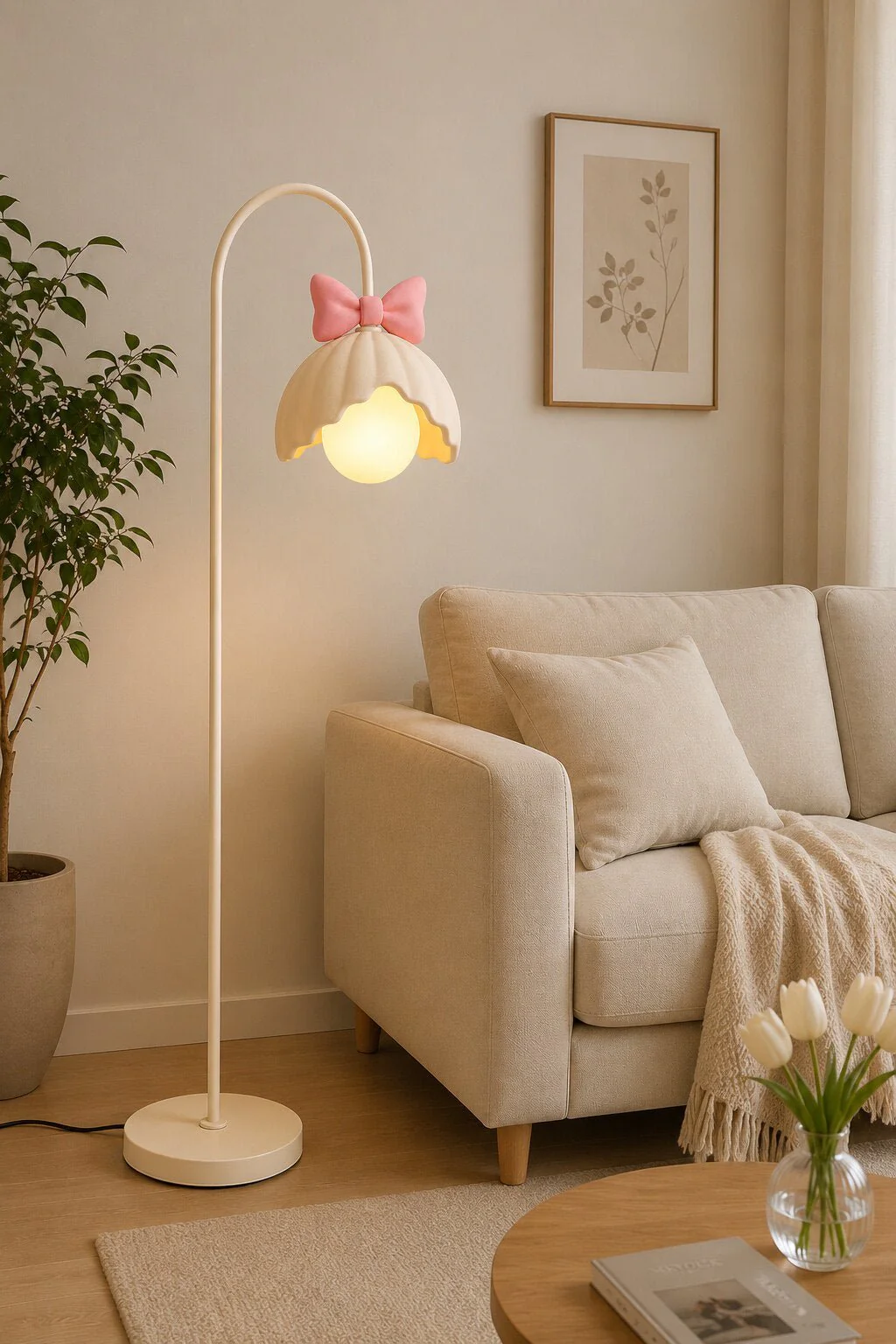 Bow Trim Petal Shade Floor Lamp - Image 10