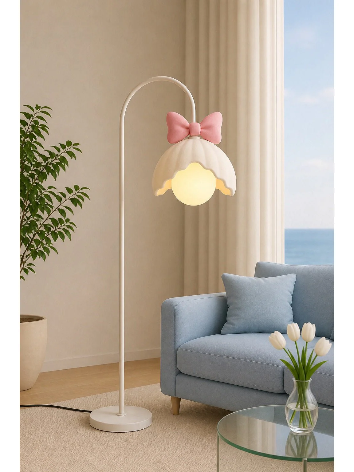 Bow Trim Petal Shade Floor Lamp - Image 13