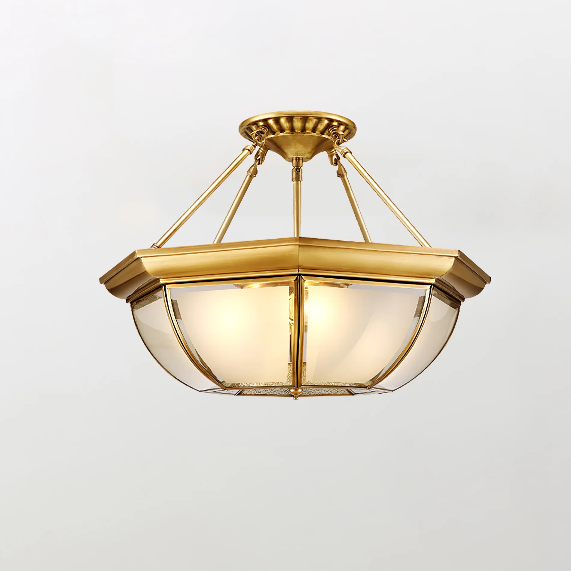 Bowl Shaped Brass Ceiling Lamp - Image 15