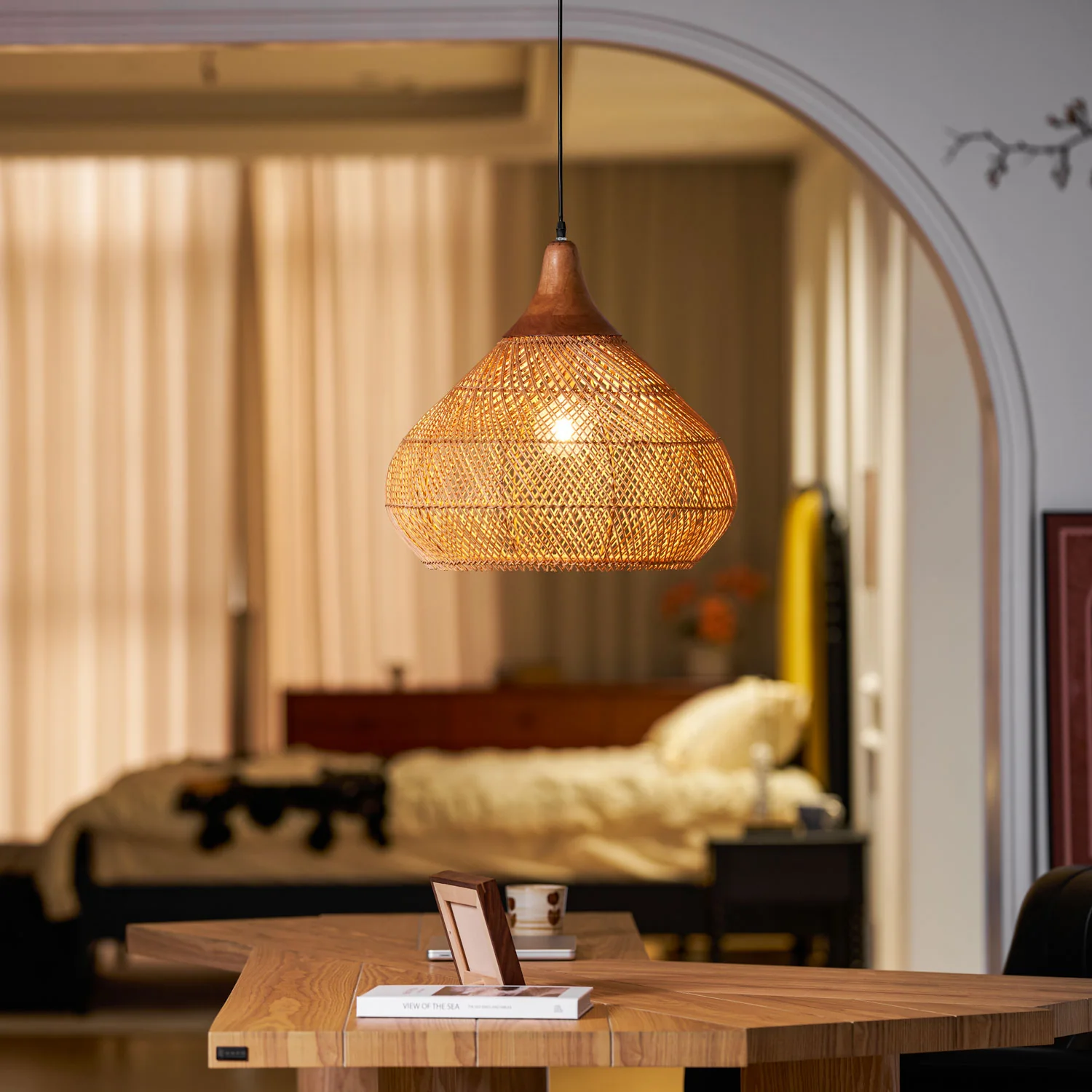 Braided Rattan Pendant Lamp - Image 10