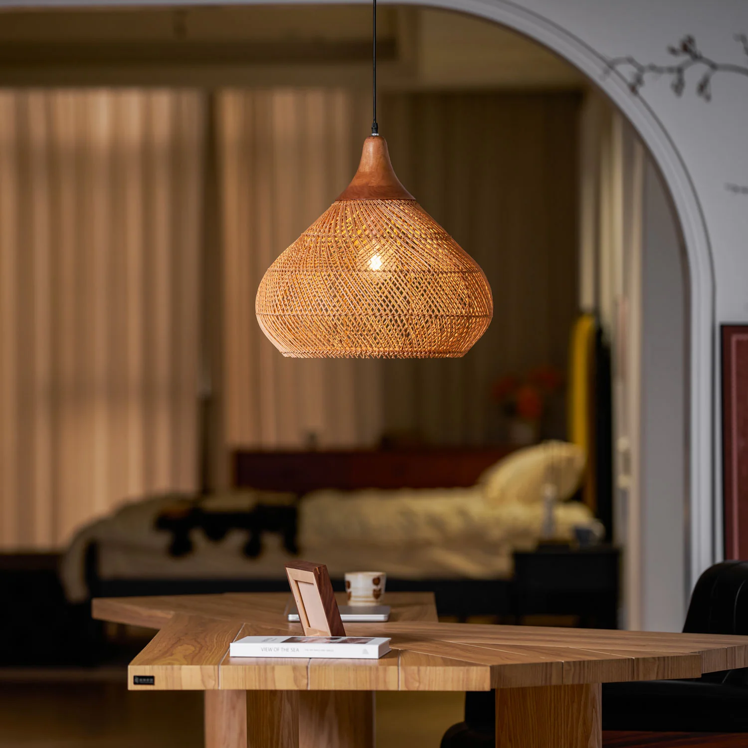 Braided Rattan Pendant Lamp - Image 16