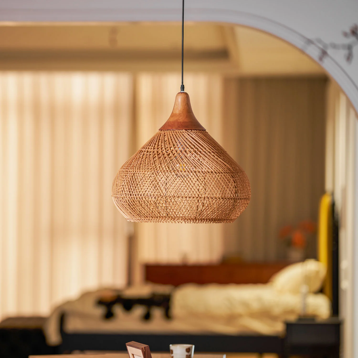 Braided Rattan Pendant Lamp - Image 17