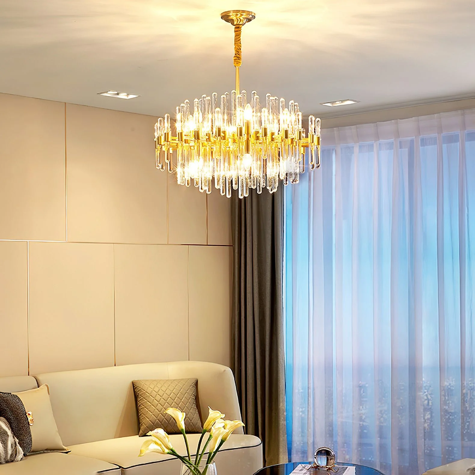 Vintage Antique Brass Chandelier - Image 3
