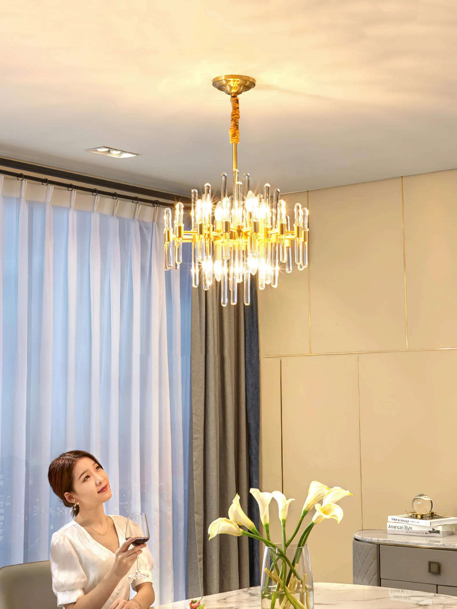 Vintage Antique Brass Chandelier - Image 50