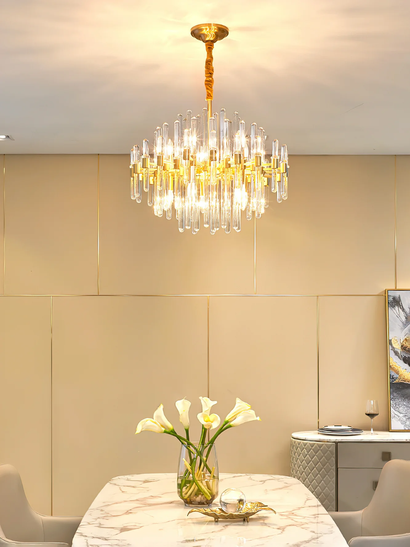 Vintage Antique Brass Chandelier - Image 52