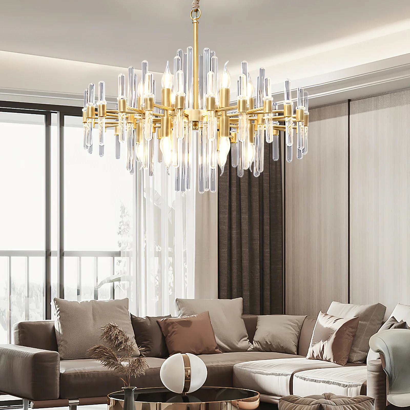 Vintage Antique Brass Chandelier - Image 58