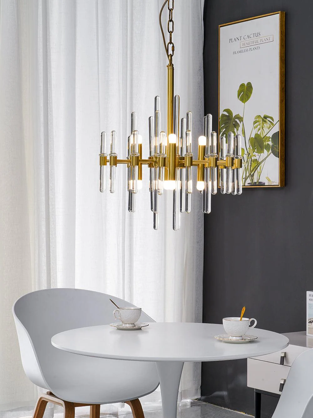 Vintage Antique Brass Chandelier - Image 6