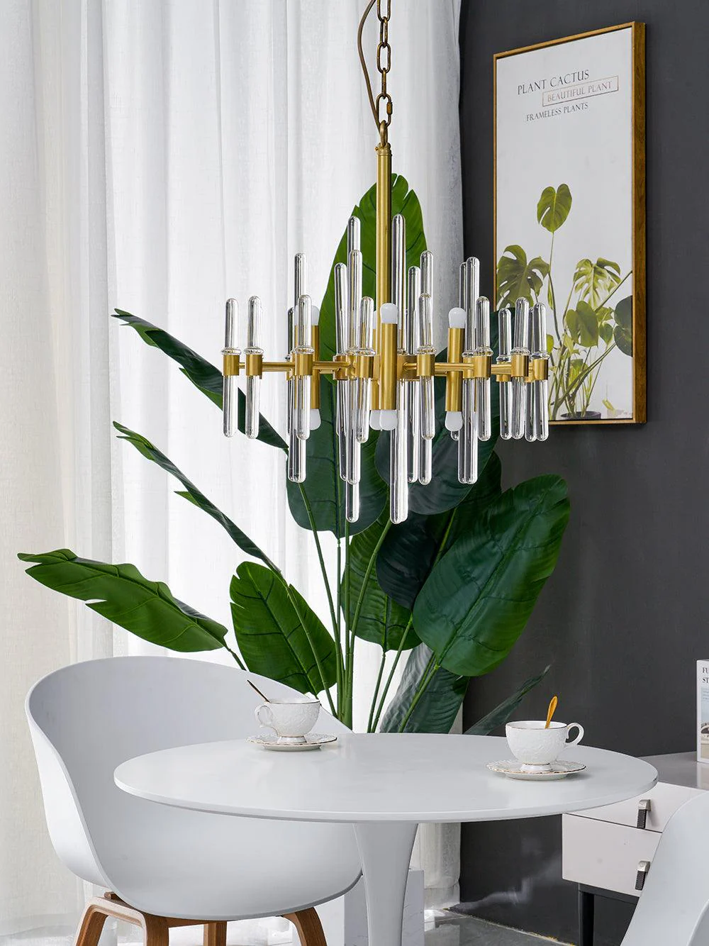 Vintage Antique Brass Chandelier - Image 9