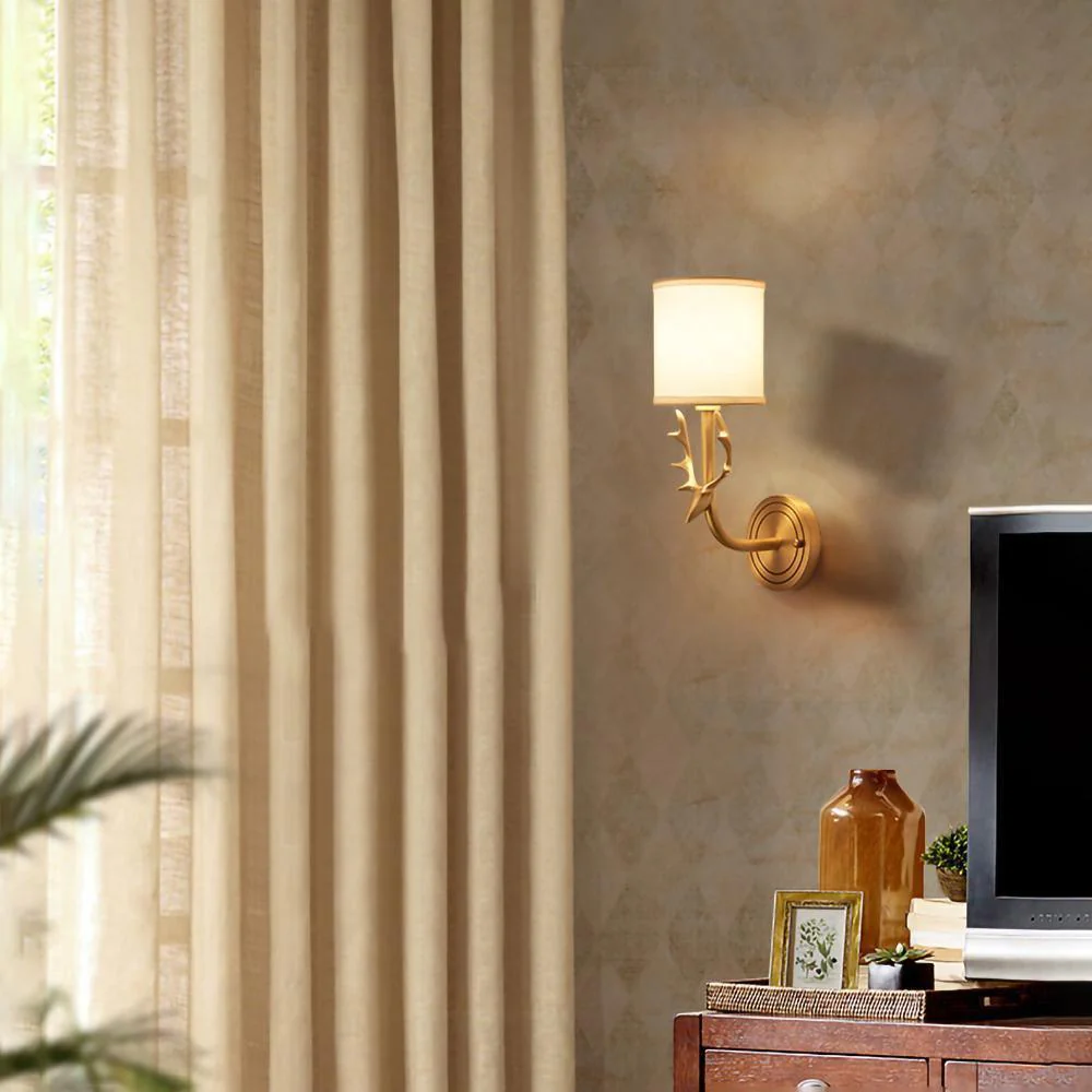 Brass Deer Head Wall Light - Image 10