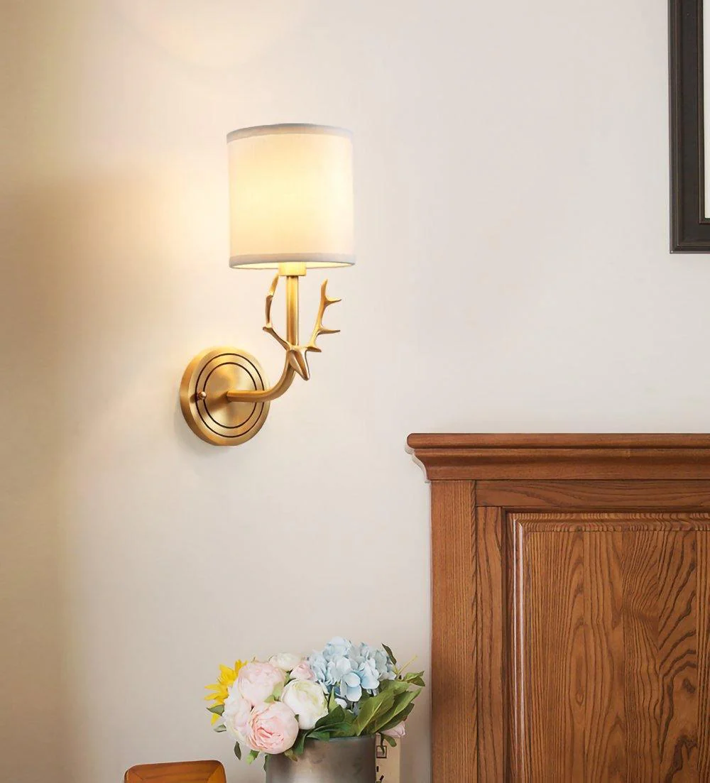 Brass Deer Head Wall Light - Image 36