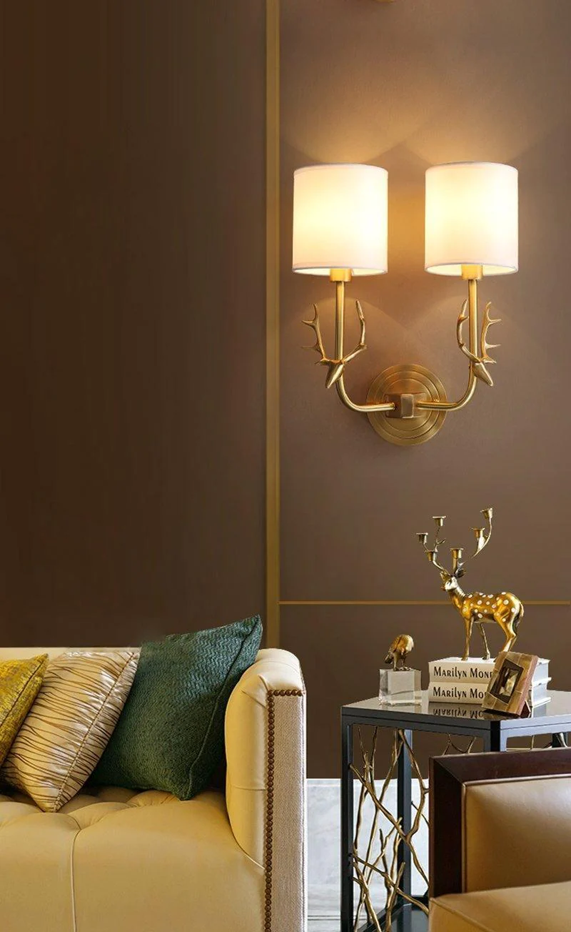 Brass Deer Head Wall Light - Image 38