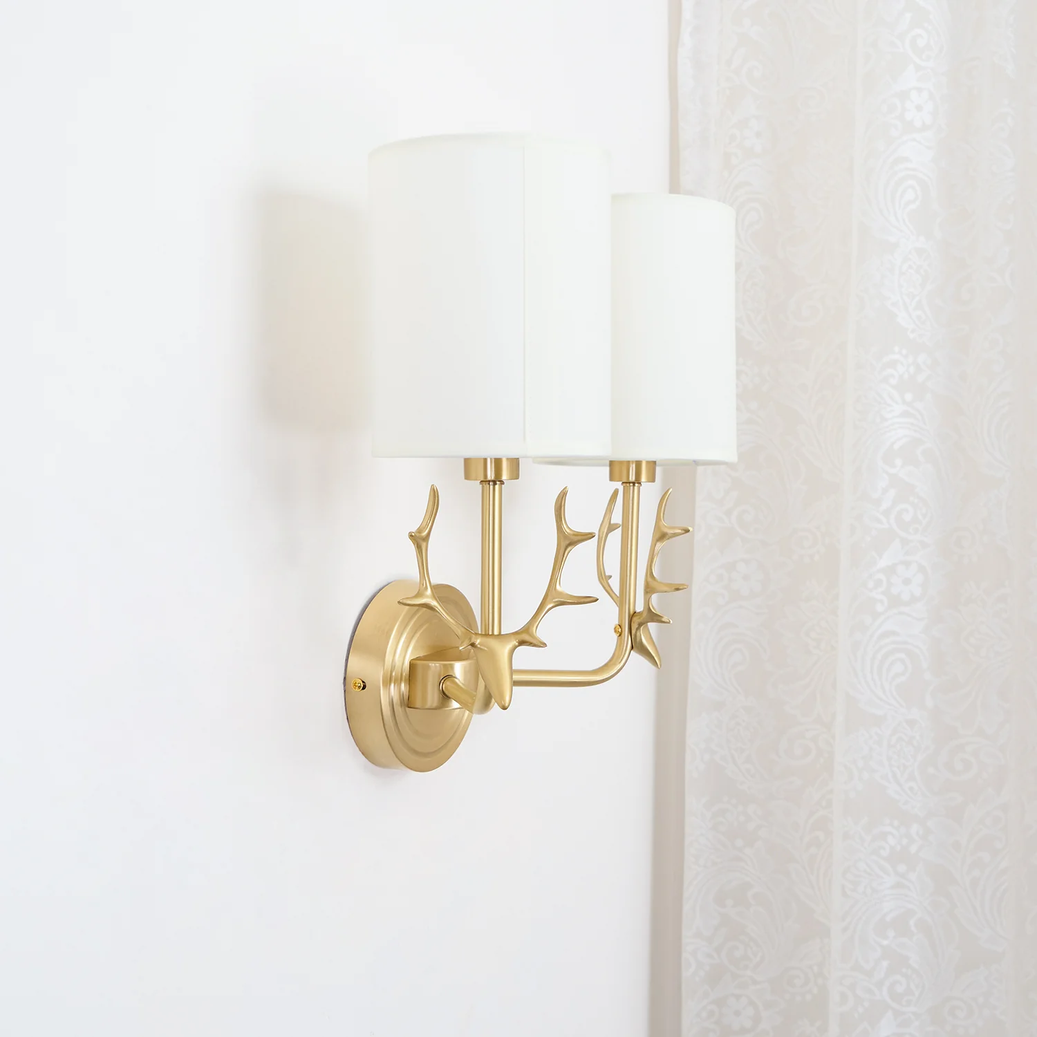Brass Deer Head Wall Light - Image 63